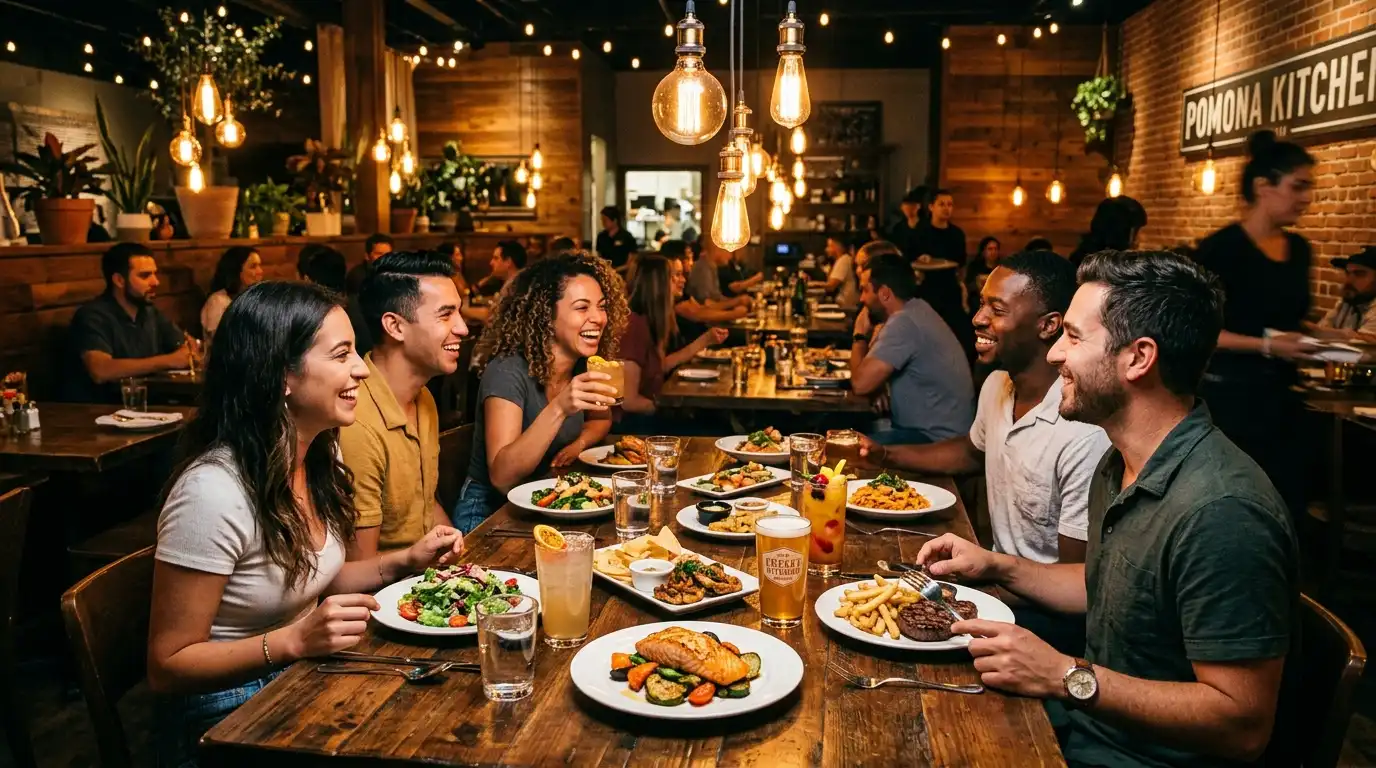 Restaurant dining in Pomona California