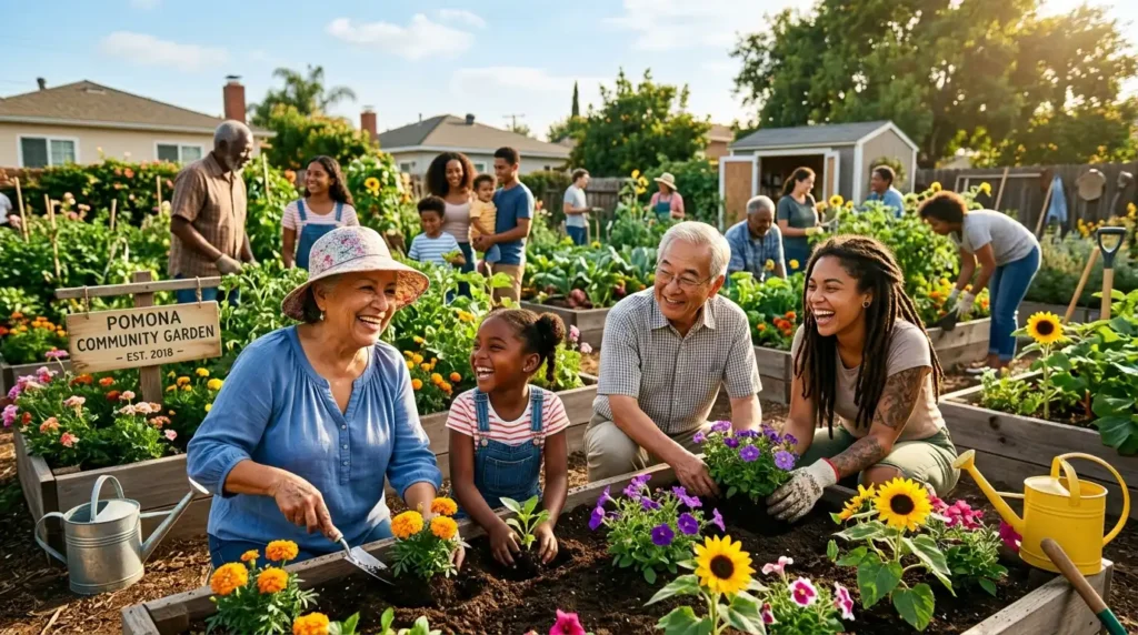 Neighbors_planting_flowers_in_garden